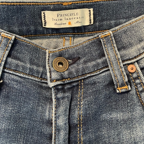 [Principle Denim Innovators] Denim Jeans👖w/White Stripe Trim Sz: 28 - Picture 3 of 11